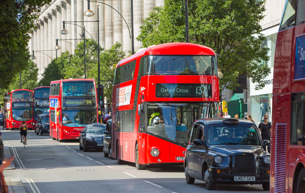 London bus and taxi
